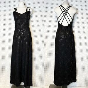 St. John Couture by‎ Marie Gray | Vintage 90's Black Label Maxi Dress w/ Shimmer